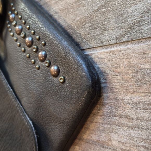 Liebeskind Dark Brown Leather Studded Detail Clutch Shoulder Crossbody Bag - Picture 9 of 16